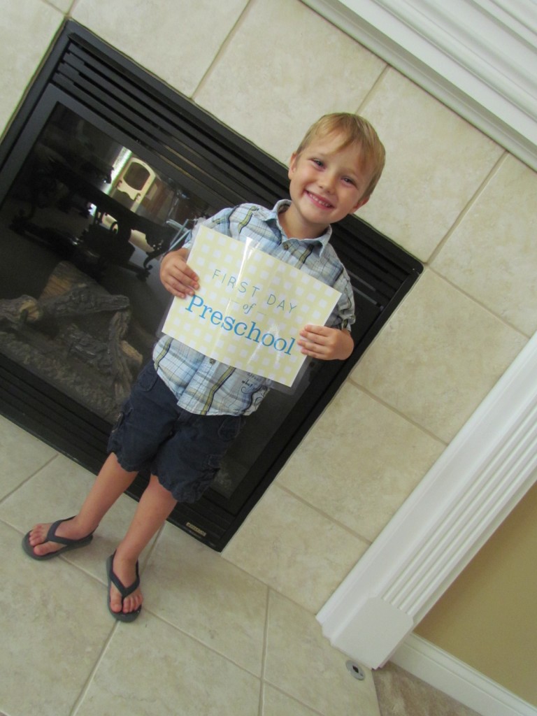 My little man on his first day of Preschool