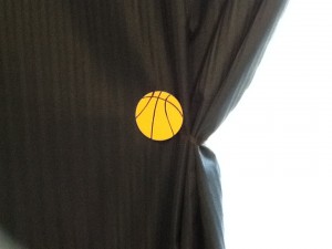 basketball curtain tie back