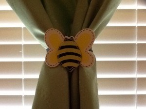 bumble bee curtain tie back