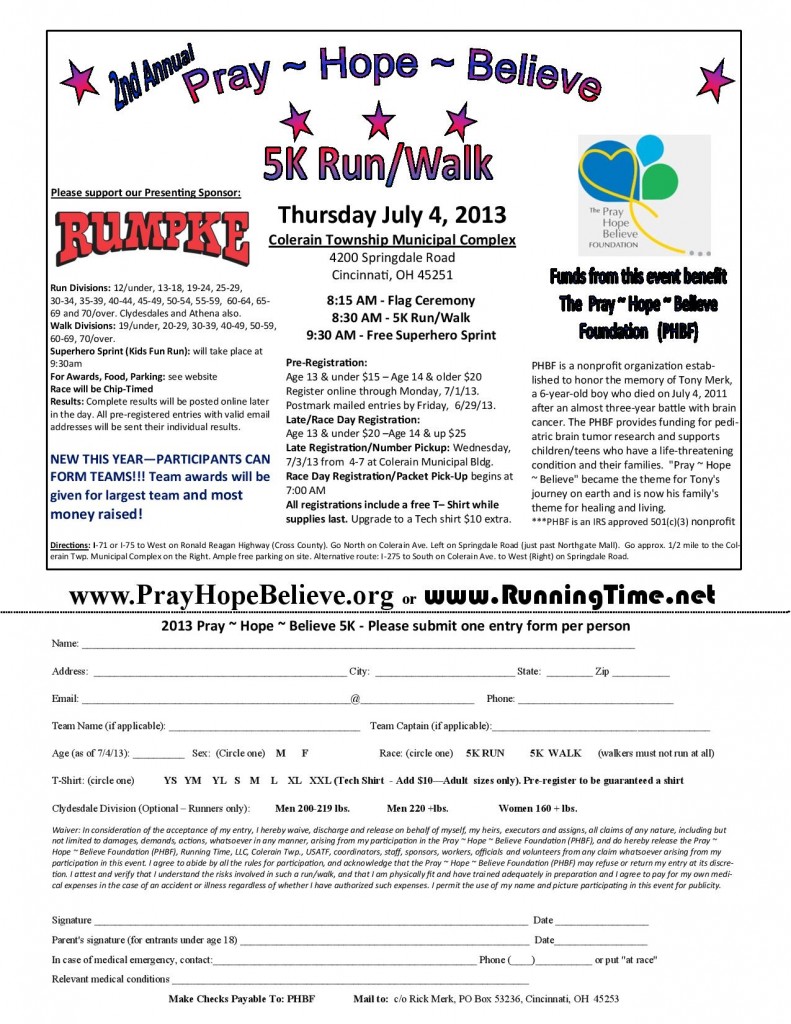 Pray~Hope~Believe 4th of July 5K