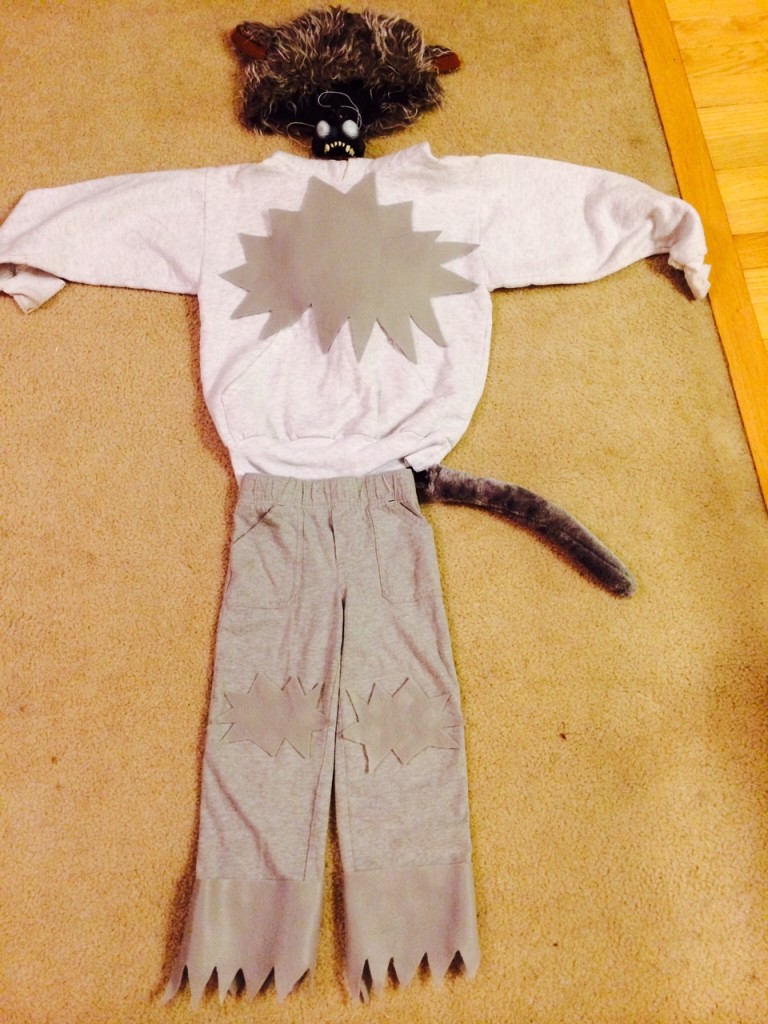 DIY no sew wolf costume