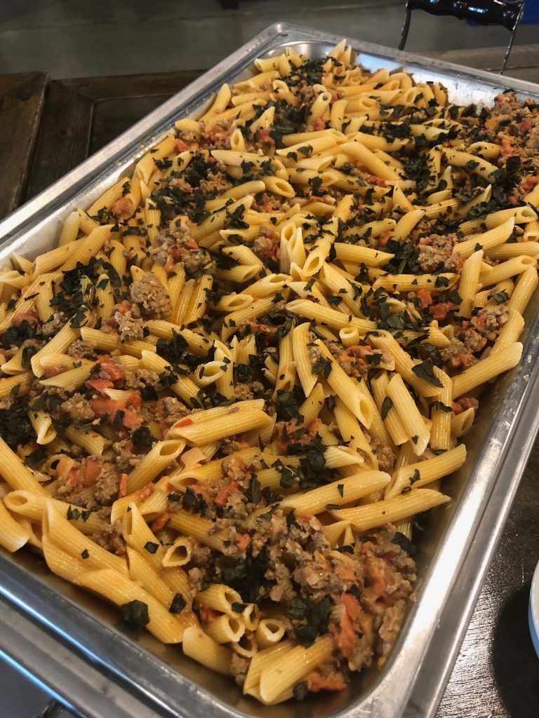 Penne with Sausage & Spicy Cream Tomato Sauce 