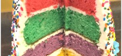 Giant Rainbow Cupcake